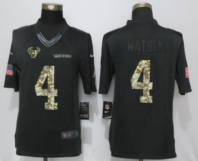 Men Houston Texans #4 Watson Anthracite Nike Salute To Service Limited NFL Jerseys->houston texans->NFL Jersey